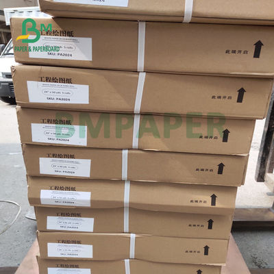 80gsm υψηλής θερμοκρασίας ρόλος εγγράφου σχεδιαστών CAD για την εφαρμοσμένη μηχανική που σύρει 508mm