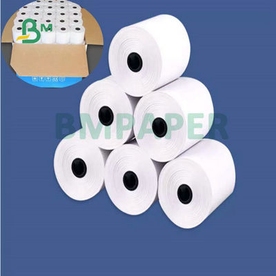 55gr 80x80mm θερμικός ρόλος εγγράφου καταλόγων μετρητών 57x40mm για την τράπεζα POS