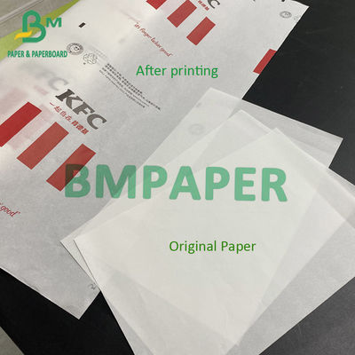 50g Greaseproof Paper Τροφική ποιότητα εκτυπώσιμη λευκή συσκευασία σάντουιτς