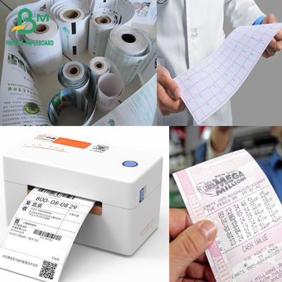 Λευκό θερμικό χαρτί 57*40mm 80*80mm 80*60mm χαρτί ταμειακής μηχανής