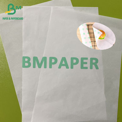 35gm 40gm Χαρτί Προστασίας Πετρελαίου Λευκό Αδιάβροχο Χαρτί σε τροχούς Προσαρμοσμένο μέγεθος για συσκευασία τροφίμων