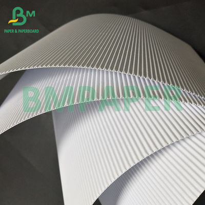 120 +120 GSM 1MM Μύκητες Λευκό Δύο στρώσεις Μονοπλευρές Ε κυματοειδές χαρτί για καλλυντικές συσκευασίες