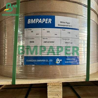 Λευκό ανθεκτικό στο λίπος χαρτί Kit3 Χαρτί συσκευασίας τροφίμων υψηλής ποιότητας 325 mm 650 mm πλάτος