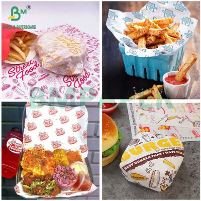 38gsm 40gsm Bleached Oil-proof Paper Kit 5 Kit 7 for Fast Food Packaging